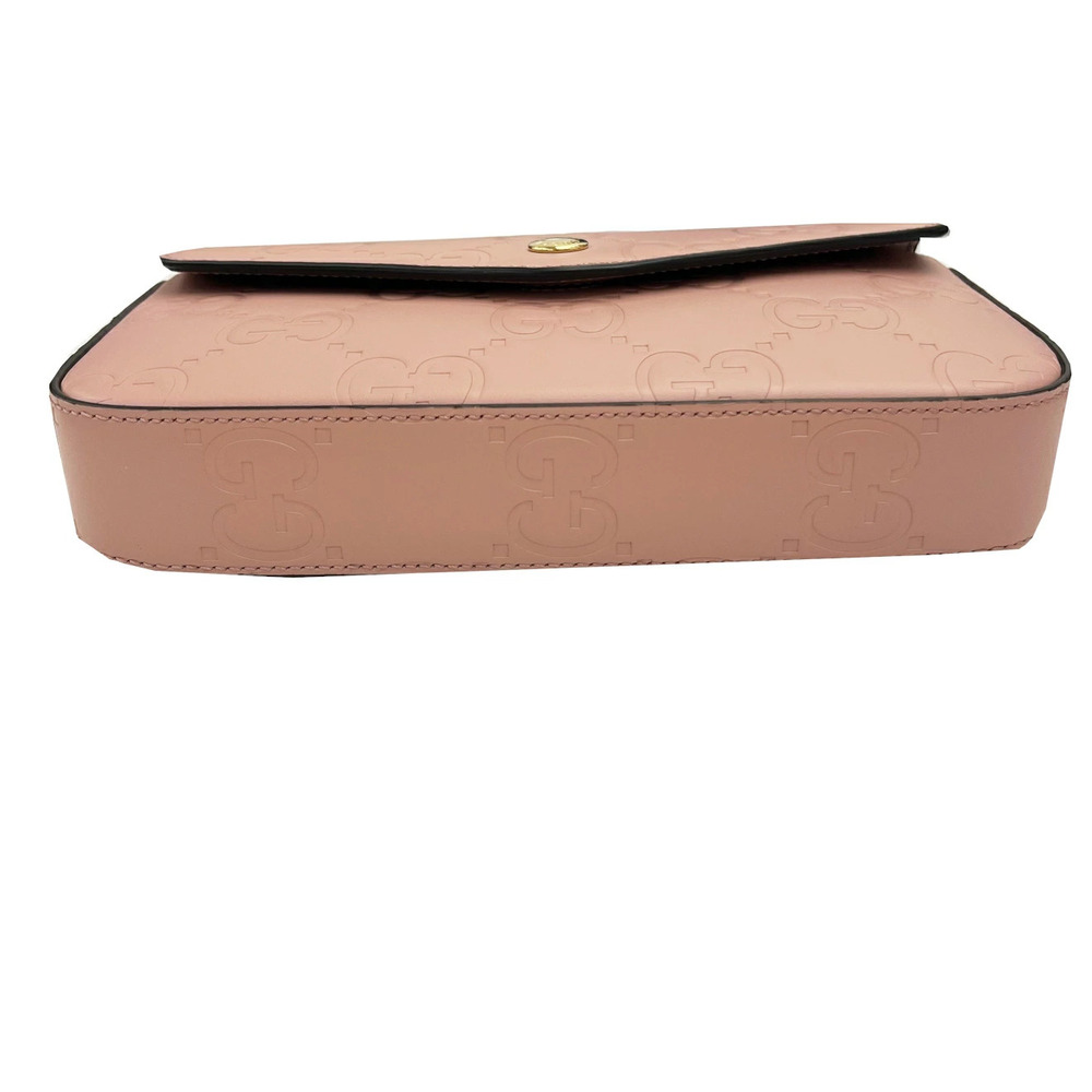 GUCCI Super Shoulder Bag GG Leather Pink Crossbody - Picture 4 of 11